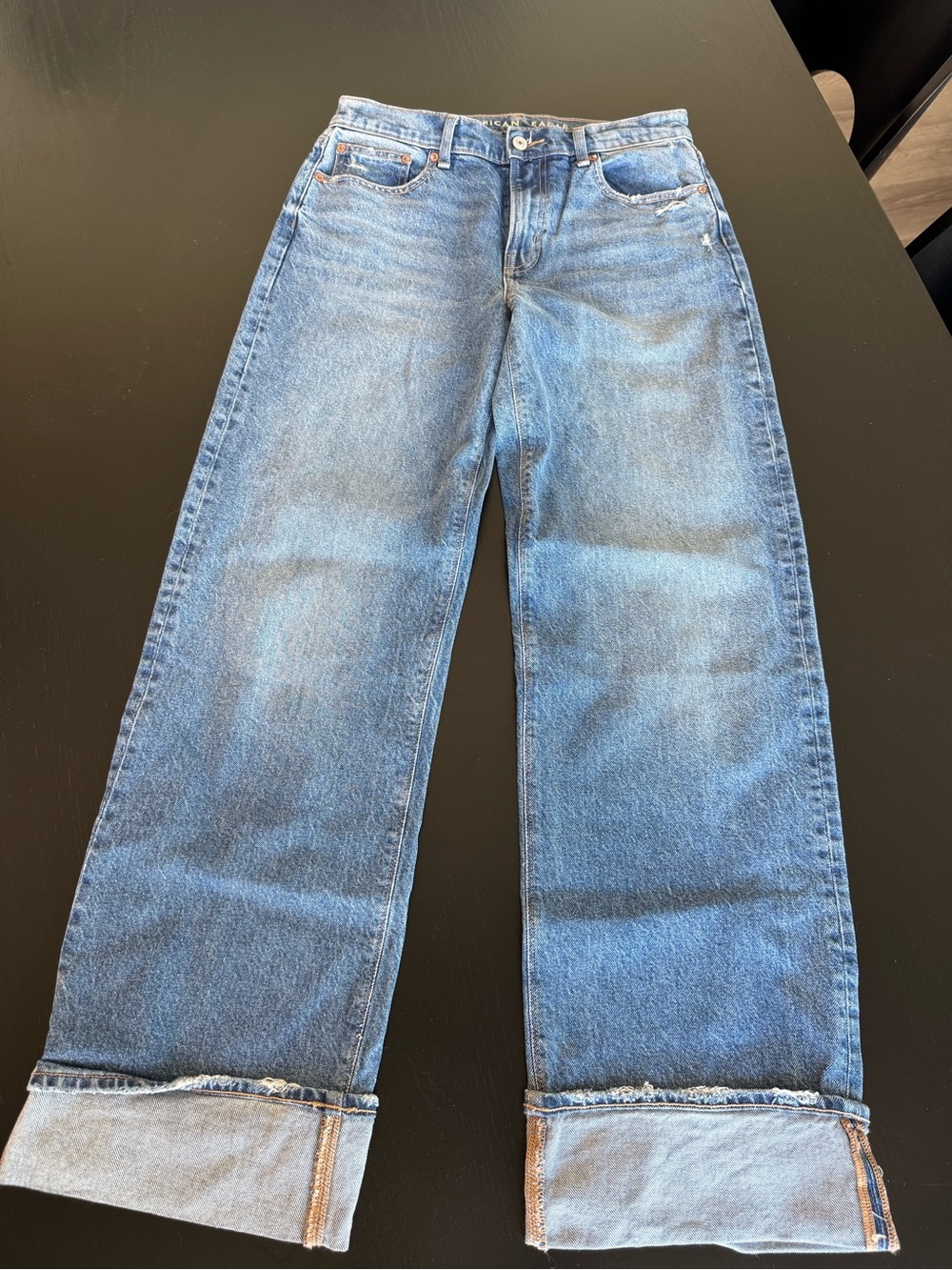 Classic Wide-Leg Blue Jeans - Women's Denim - American eagle